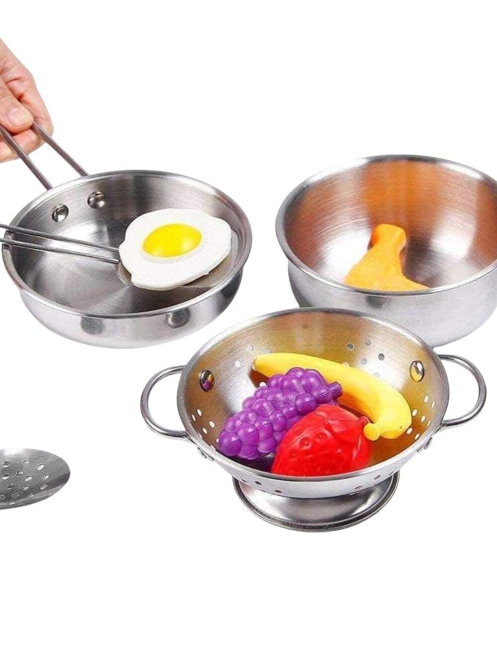 NWT Kids Stainless Steel Kitchen Accessory Set – 11pc Cooking Toy Kit - Picture 9 of 13